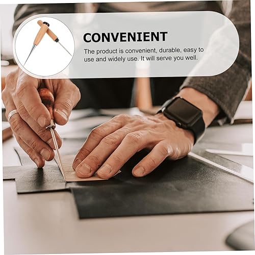 Miniatura 6 de OATIPHO Herramienta de artesanía de cuero DIY Accesorios de punzón de mango de madera Diseño ergonómico para un agarre cómodo