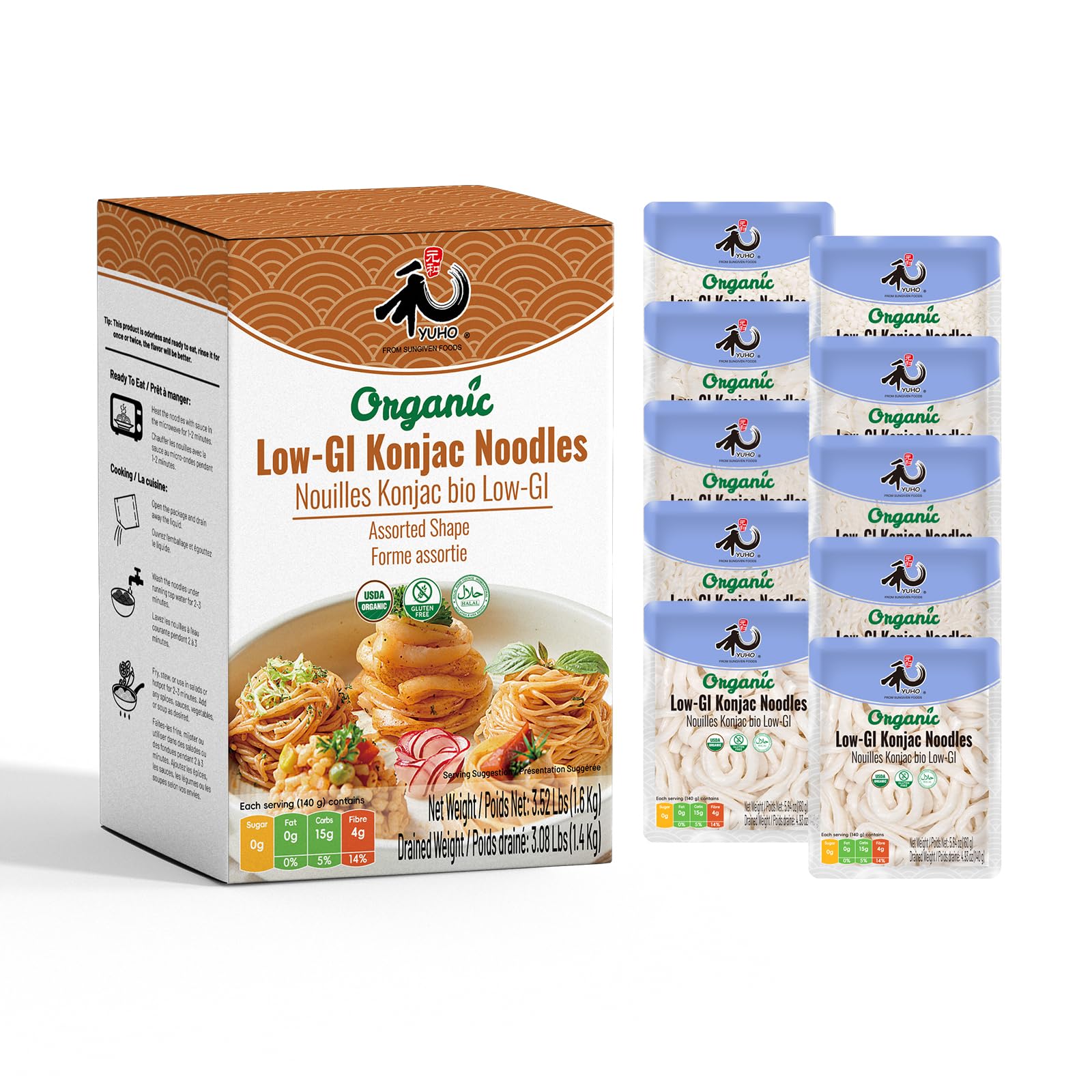 Amazon.com : YUHO Organic Konjac Shirataki Noodle Rice Udon