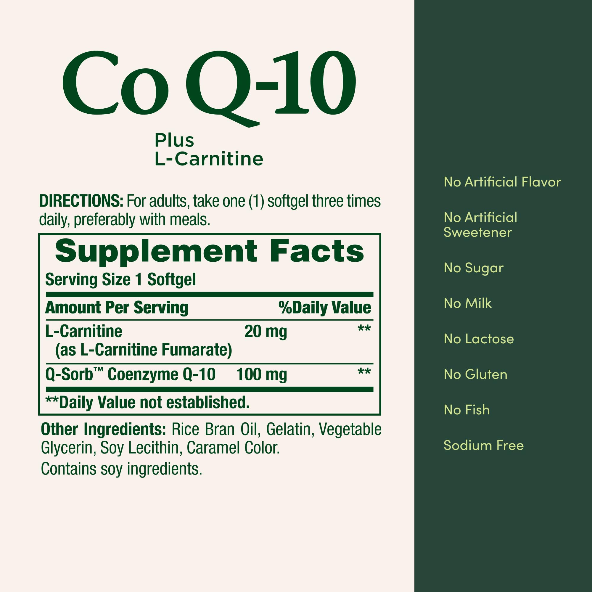 coq10 l carnitine fumarate Amazon.com: Nature's Bounty CoQ10, Dietary Supplement, Supports Heart  Health, 100mg Plus L-Carnitine, Twin Pack, 120 Softgels : Health & Household