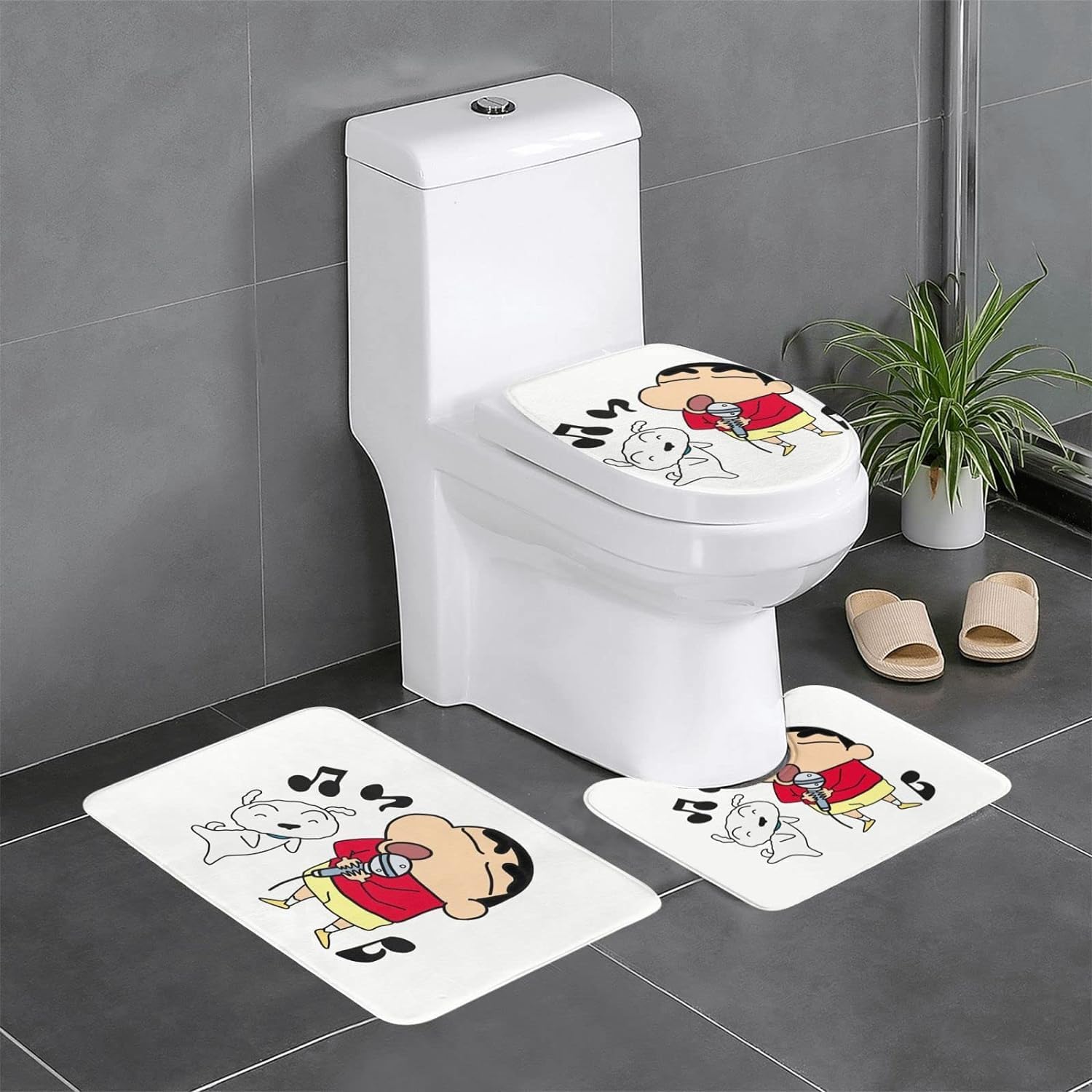 Amazon | クレヨンしんちゃん 玄関マット 室内 屋内 ドアマット 3点