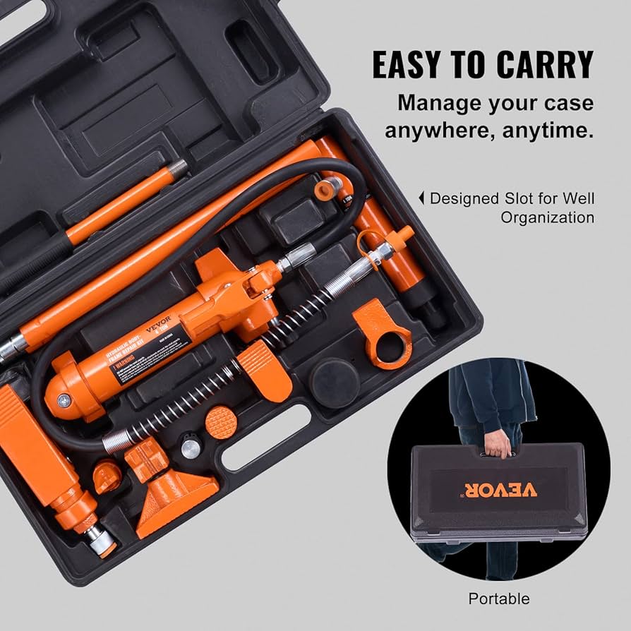 Amazon.com: VEVOR 4 Ton Porta Power Kit, Portable Hydraulic