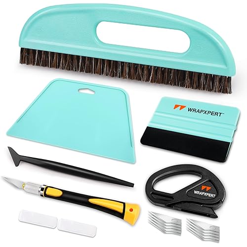 WRAPXPERT Wallpaper Smoothing Tool,Wallpaper Tools Included Felt Squeegee,Craft Knife,Wallpaper Brush,Wallpaper Scraper Tool for Peel and Stick Wallpaper,Window Tint Film,Wallpaper Adhesive