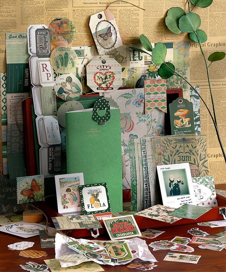 Image of WEMOL DIY 86 Pcs Vintage Aesthetic Scrapbooking Supplies Stickers
