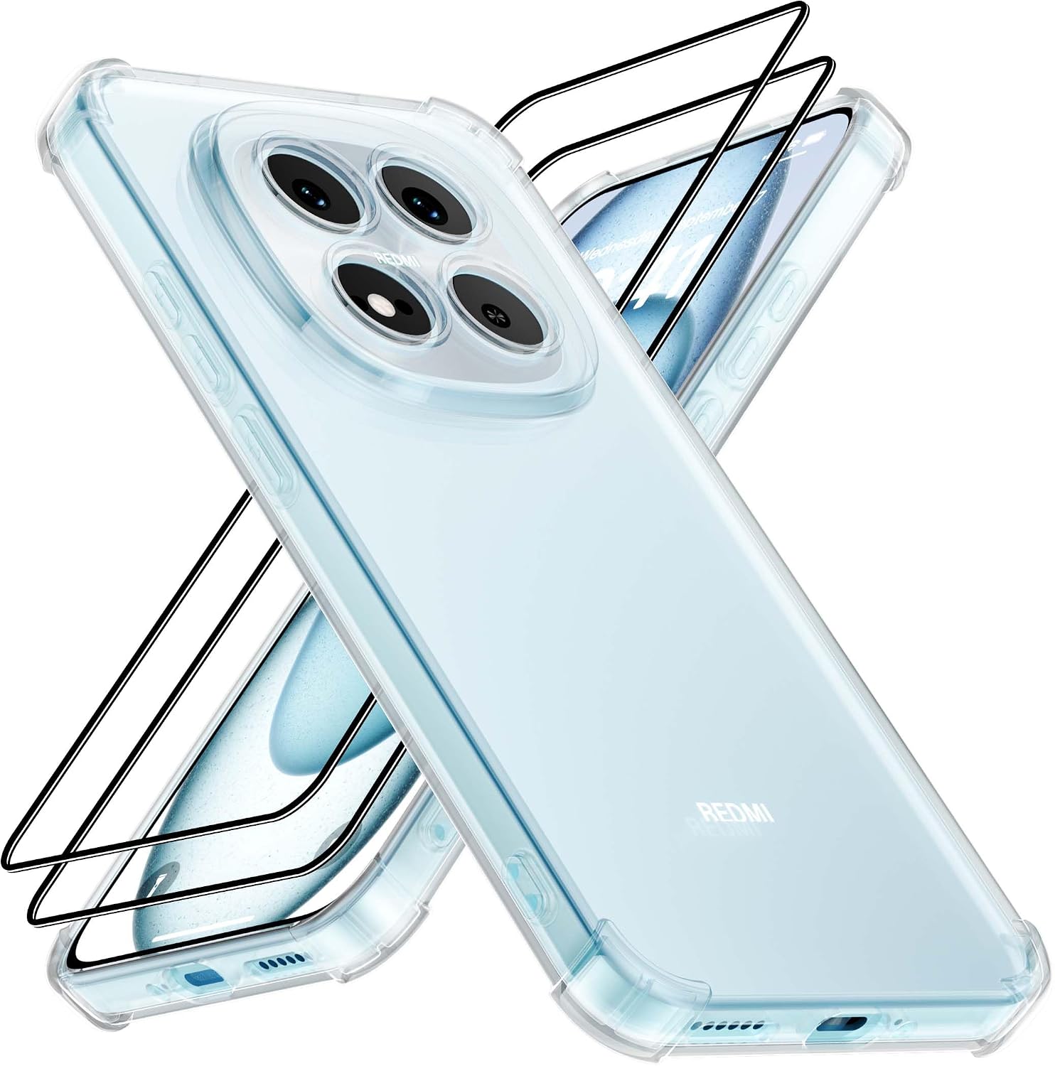 Moex Cover Ultra-Sottile Per Xiaomi Redmi Note 9 Pro – Rigida Anti-graffio, Blu Scuro Metallico