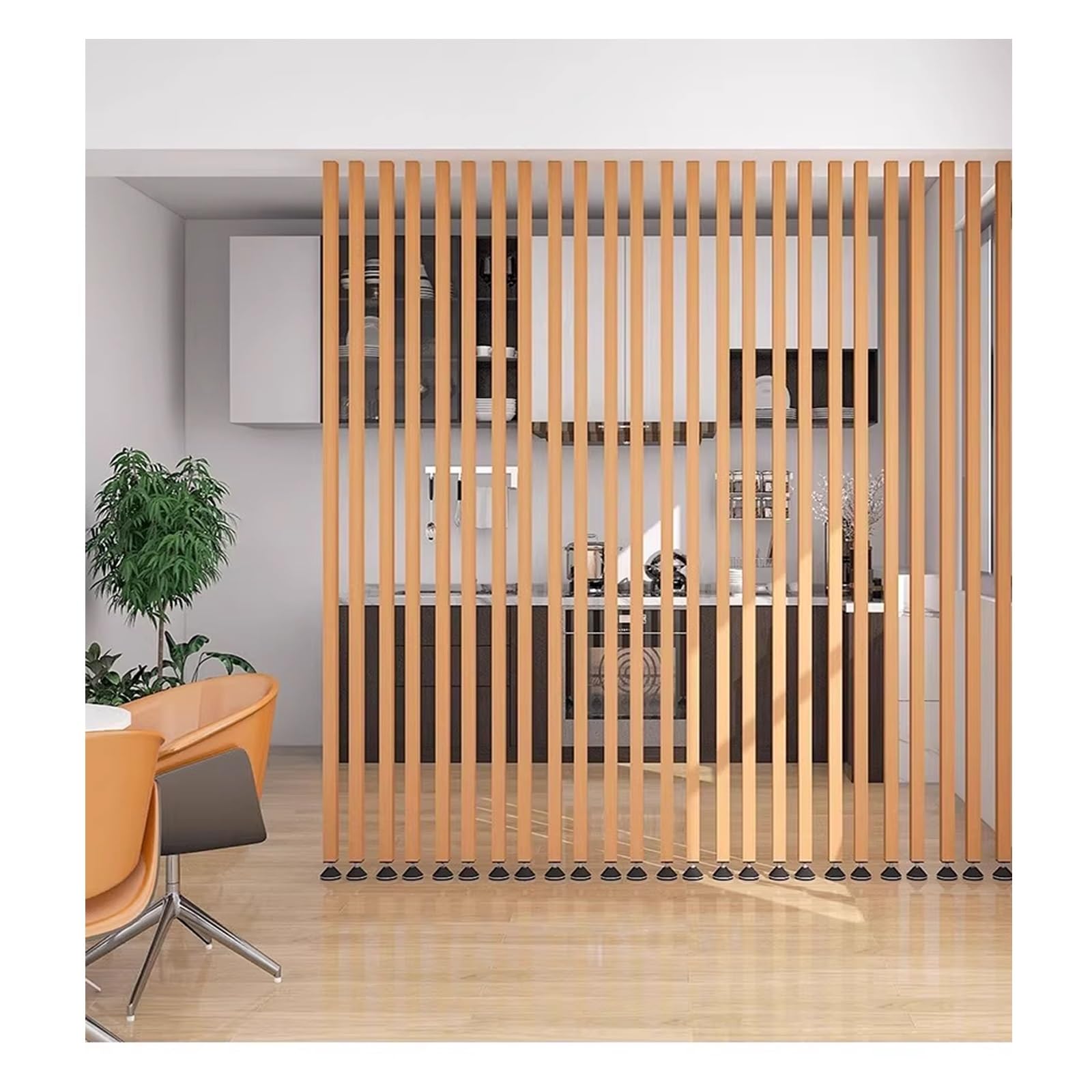 Partición de Pared Separador de ambientes De Suelo a Techo Lamas - Mampara Poste Separador Sala de Estar Sencillo Moderno Entrada Restaurante Columna Hueca DEC(9root,230cm/90.5in/7.54ft)