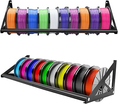 15 – Wall Mount Filament Storage Rack- 22mm Thicken Wall Mount 3D Printer Filament Storage Shelf, 2 Tier Heavy Duty Metal Shelf for PLA/ABS/TPU F…