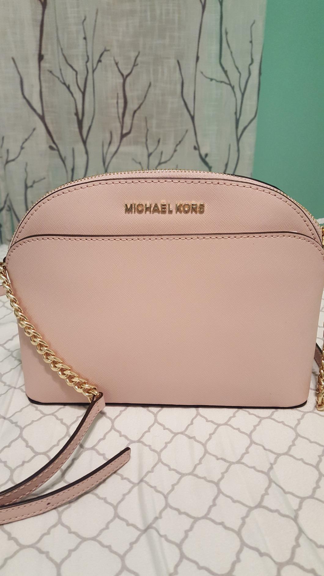 Michael Kors Emmy Saffiano Leather Medium Crossbody Bag (Luggage