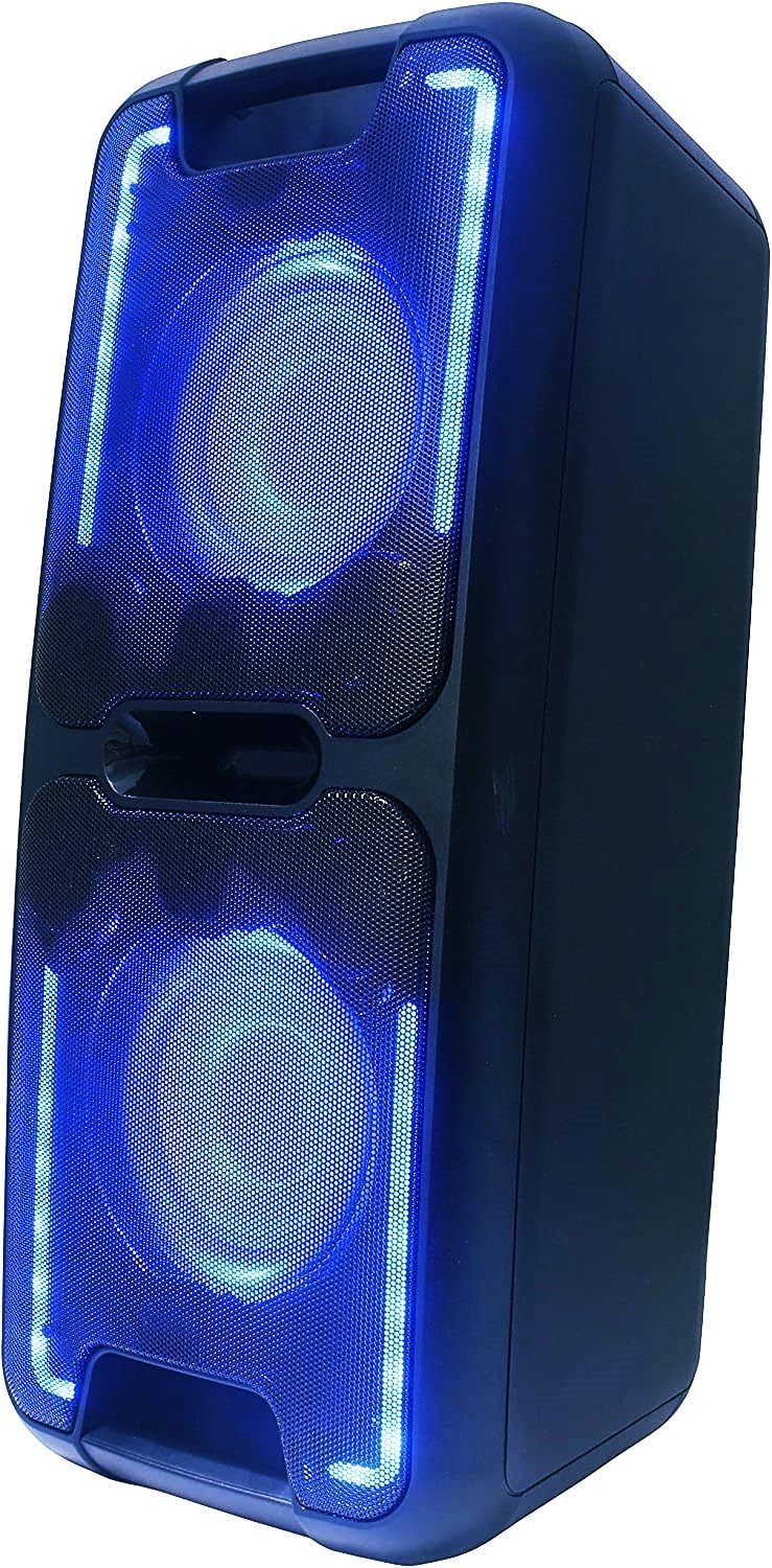 Reflexion PS09BT mobiele budabh party-luidspreker, DJ, karaoke, 500 Watt, FM -PLL radio, disco led-effect met kleurverandering, incl. microfoon, ingebouwde batterij, zwart