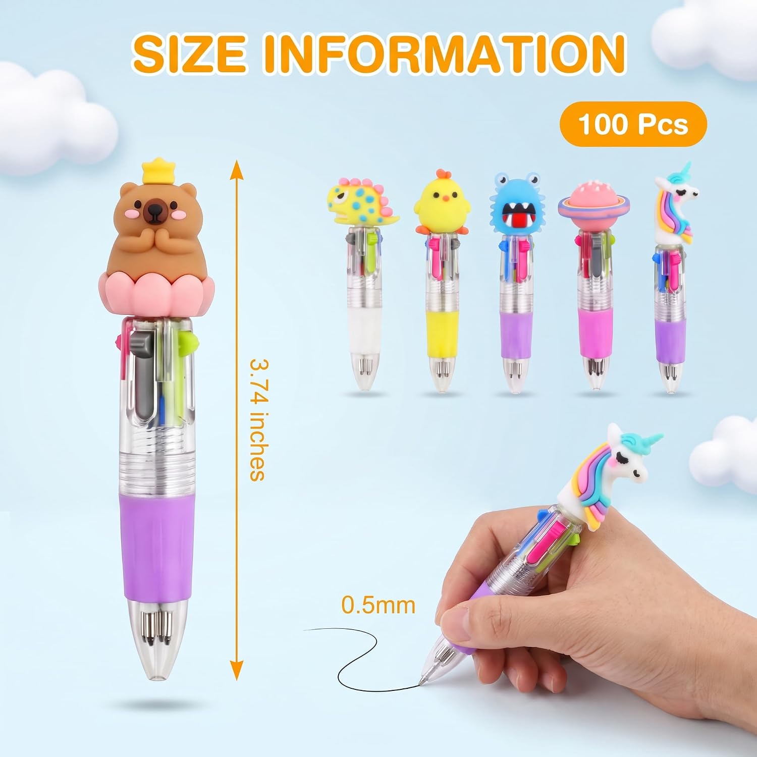 Ddaowanx 100 Pcs Cute Mini Ballpoint Pens Bulk for Kids Party Favors image 2