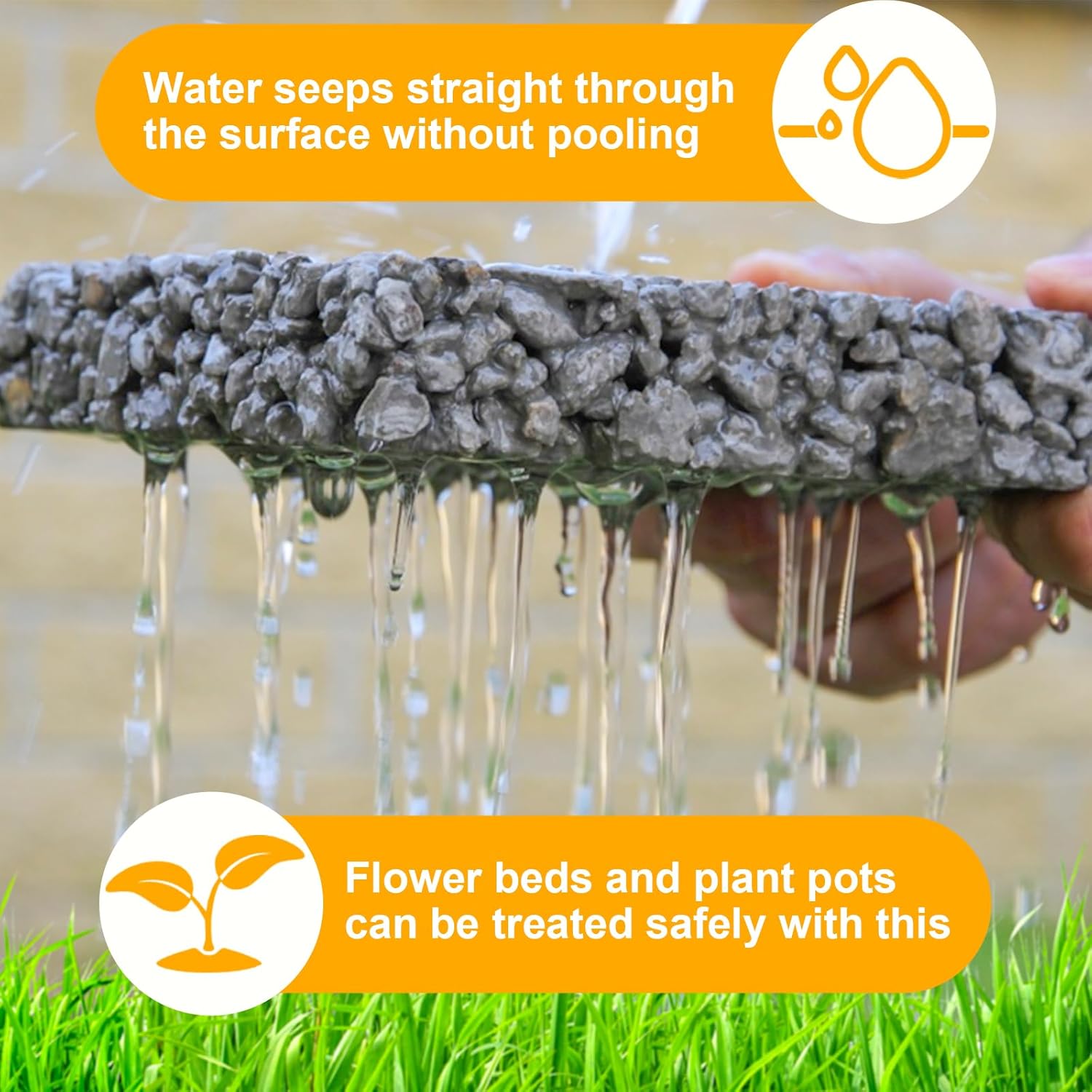 SEVGILI Mulch Glue for Landscaping with Sprayer, 1Gallon Rock Glue, Ready-to-Use Gravel Lockdown for Paths, Patios & Garden Borders, Fast-Dry Non-Toxic Weather-Resistant Strong Gravel Binder