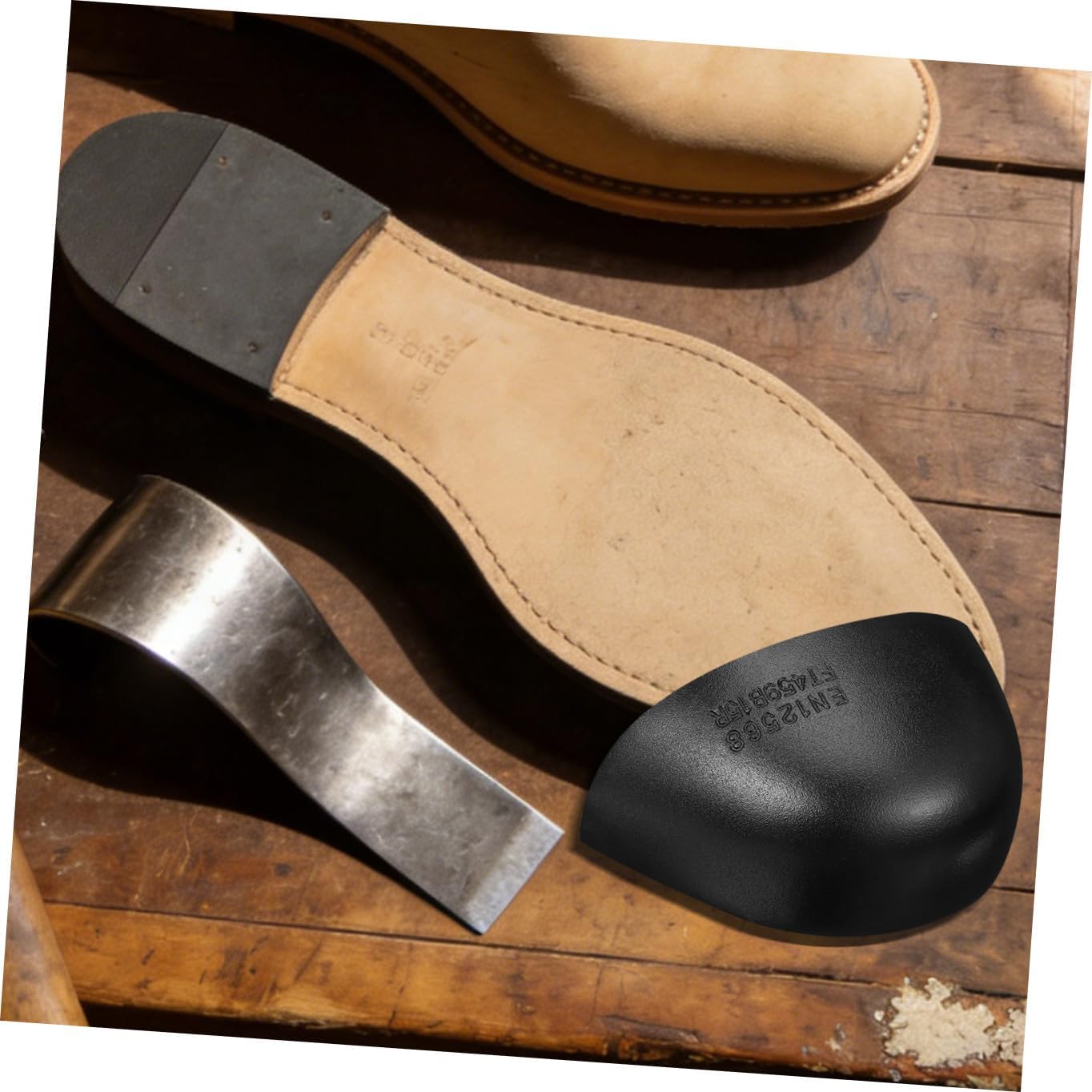 Generic Steel Toe Guard for Work Shoes: 2 Pairs Steel Toe Covers Safety Toe Caps Metatarsal Guards Shoes Tip Footwear Work Shoes Toe Guard for Men Women Prevent Toes from Being Smashed