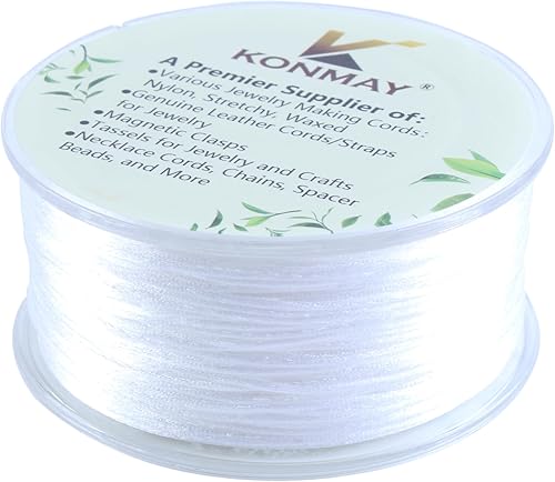 Vista 135 de KONMAY - Cuerda de nailon para hacer manualidades tipo bisutería, macramé o crochet, joyería, nudos chinos, Kumihimo, disponible en varios tamaños
