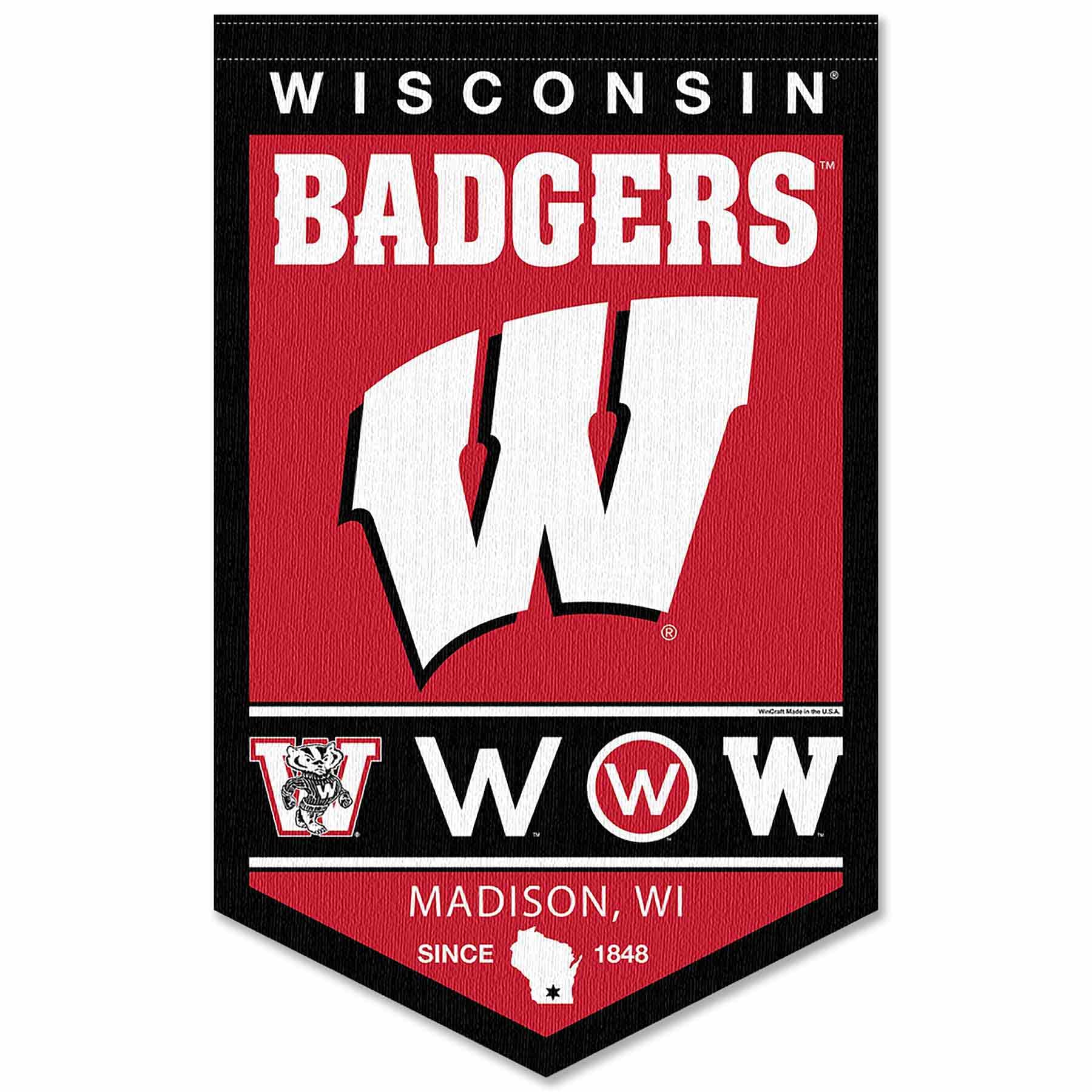 College Flags & Banners Co. Wisconsin Badgers Heritage History Banner Pennant