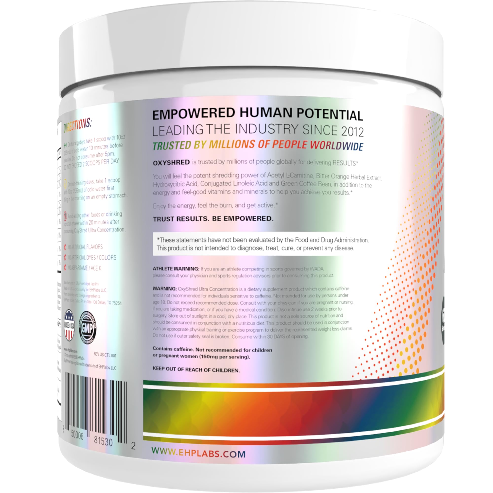 EHP Labs OxyShred Pre Workout Powder - Preworkout Powder with L Glutamine & Acetyl L Carnitine, Energy Boost Drink - Gummy Snake, 60 Servings — Amazon image 8