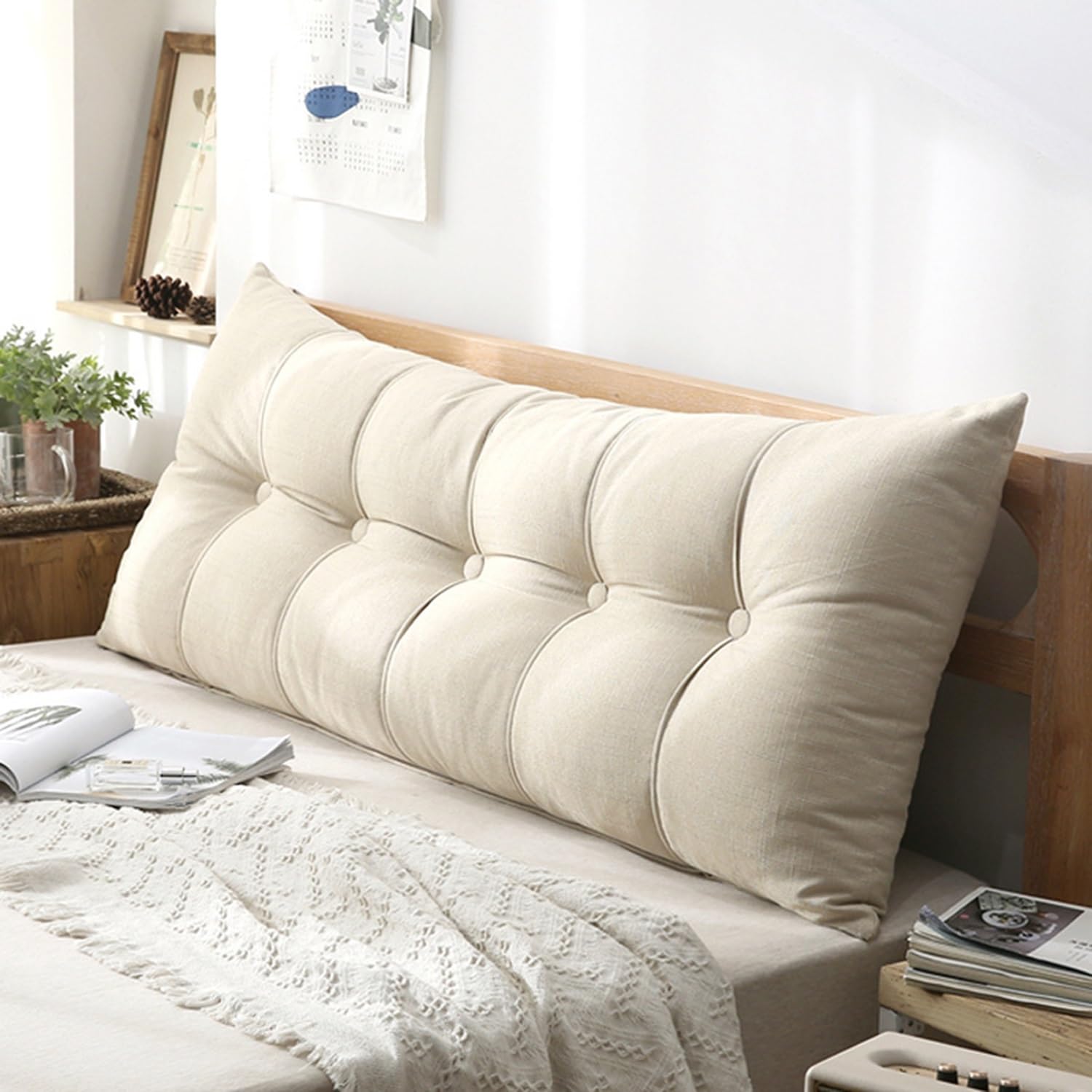UWOBTN Cojín Grande para Respaldo de Lectura, Almohada de Lectura de Cabecera, Cojín de Apoyo Lumbar, Desmontable Cojines de Pared,Oficina Silla Cojín para Sofá Cama Silla(#8,180x60x20cm)