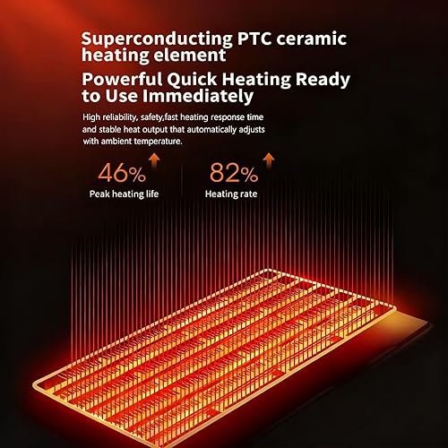 Miniatura 5 de Calentador de espacio para interiores, calentador de cerámica PTC de 25 pulgadas y 1500 W con función de atomización y humidificación, 3 modos,