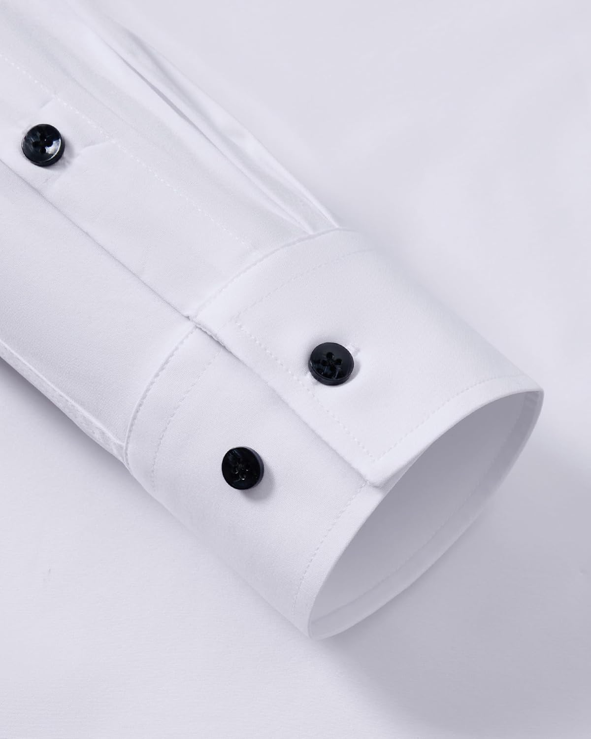 Alimens & Gentle Men's Dress Shirts Wrinkle Free Stretch Solid Long Sleeve Button Down Shirt Wedding Dating - Image 4