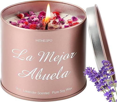 Regalos de Abuela, regalos para Abuela, regalos para abuela en español, vela de soja perfumada de lavanda de 9 onzas, regalo de cumpleaños para