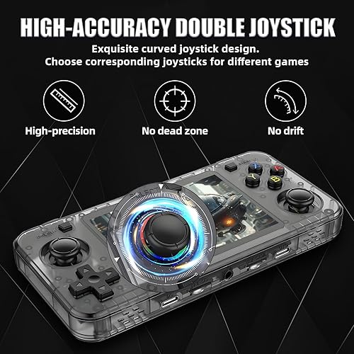 Miniatura 4 de R36H - Consola de juegos portátil retro, más de 15000 juegos, 23 emuladores, altavoz dual de 8 W, compartimento de batería externa de 2500 mAh,