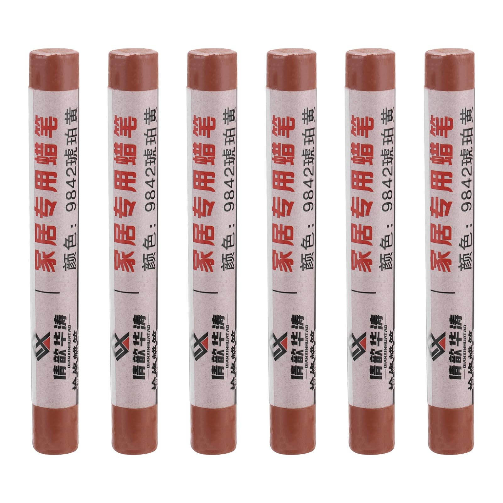 PATIKIL Furniture Repair Crayons, 6 Pcs Wax Wood Filler Sticks Wood Wax Crayons for Scratches Wood Floor, Holes, Tables, Amber Yellow