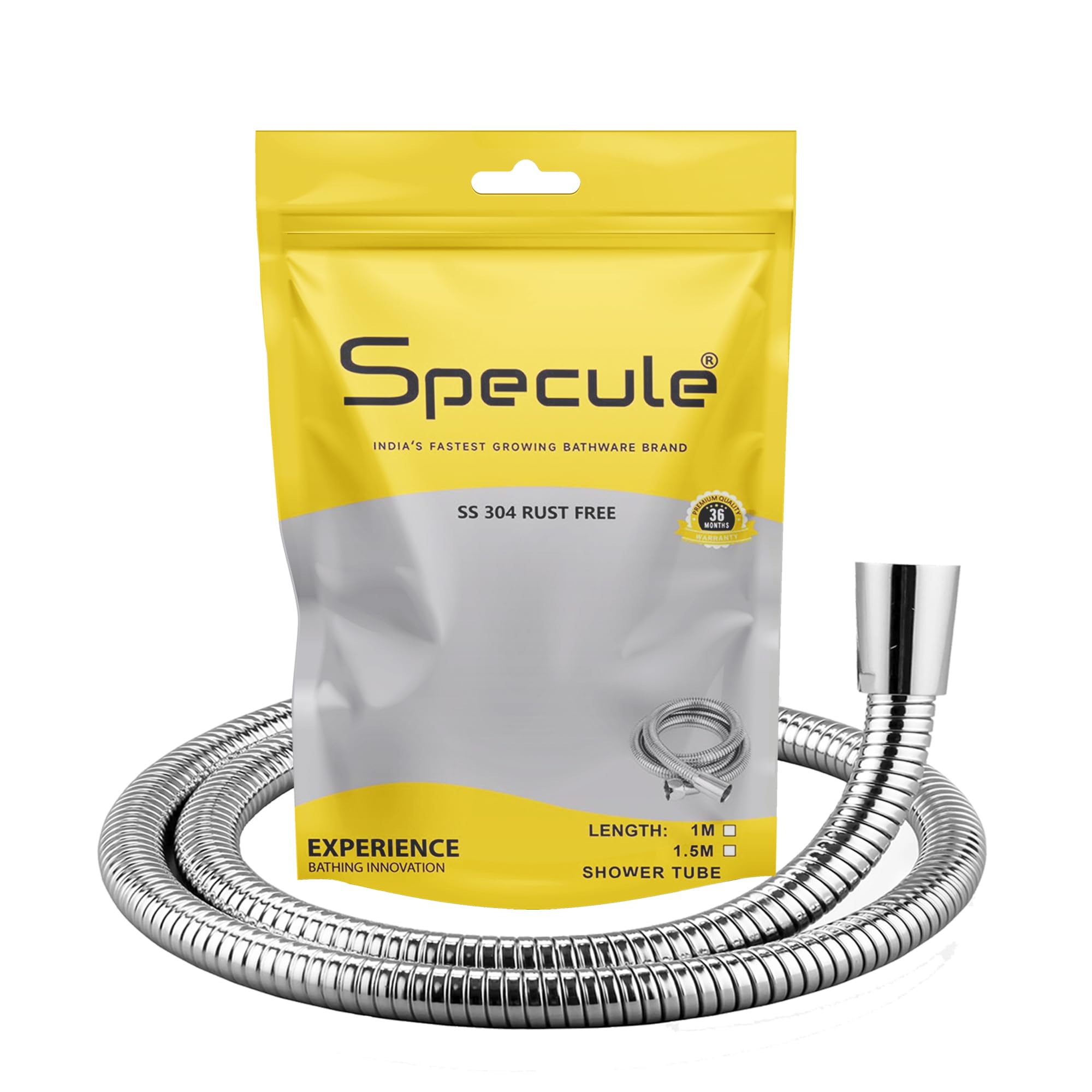 Specule 1 Meter, 304 Grade Flexible Shower Hose Pipe/Hand Shower Pipe/Health Faucet Tube/Toilet spray pipe (Chrome) (B0CWLJXHT9) Amazon Price History, Amazon Price Tracker
