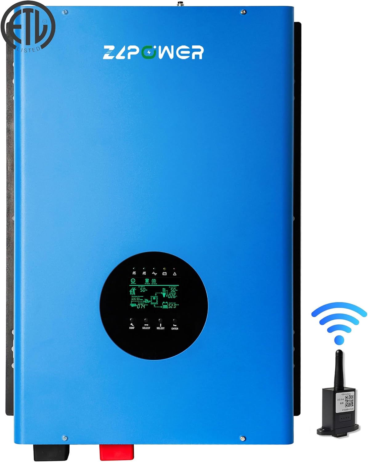 ZLPOWER 12000W 48V Solar Inverter Charger,Input 240V AC,Output 120/240V Split Phase Pure Sine Wave,Peak Power 36000W for 20s,Built-in 2 MPPT Solar Controllers, Heavy Duty Inverter for Off-grid Systems