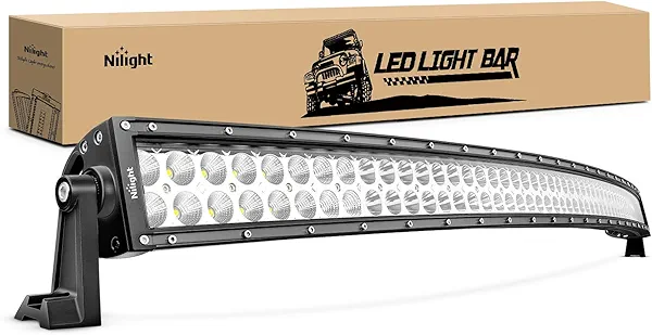 Nilight LED Light Bar 54Inch 312W 21800LM Curved Spot Flood Combo Driving Lamp Roof Bumper Off Road LED Work Lights Pods for Van Camper Wagon Car Pickup Golf Cart ATV UTV SUV Truck Boat 4x4