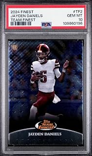 Graded 2024 Topps Finest Jayden Daniels #TF2 Teams Finest Rookie RC Football Card PSA 10 Gem Mint