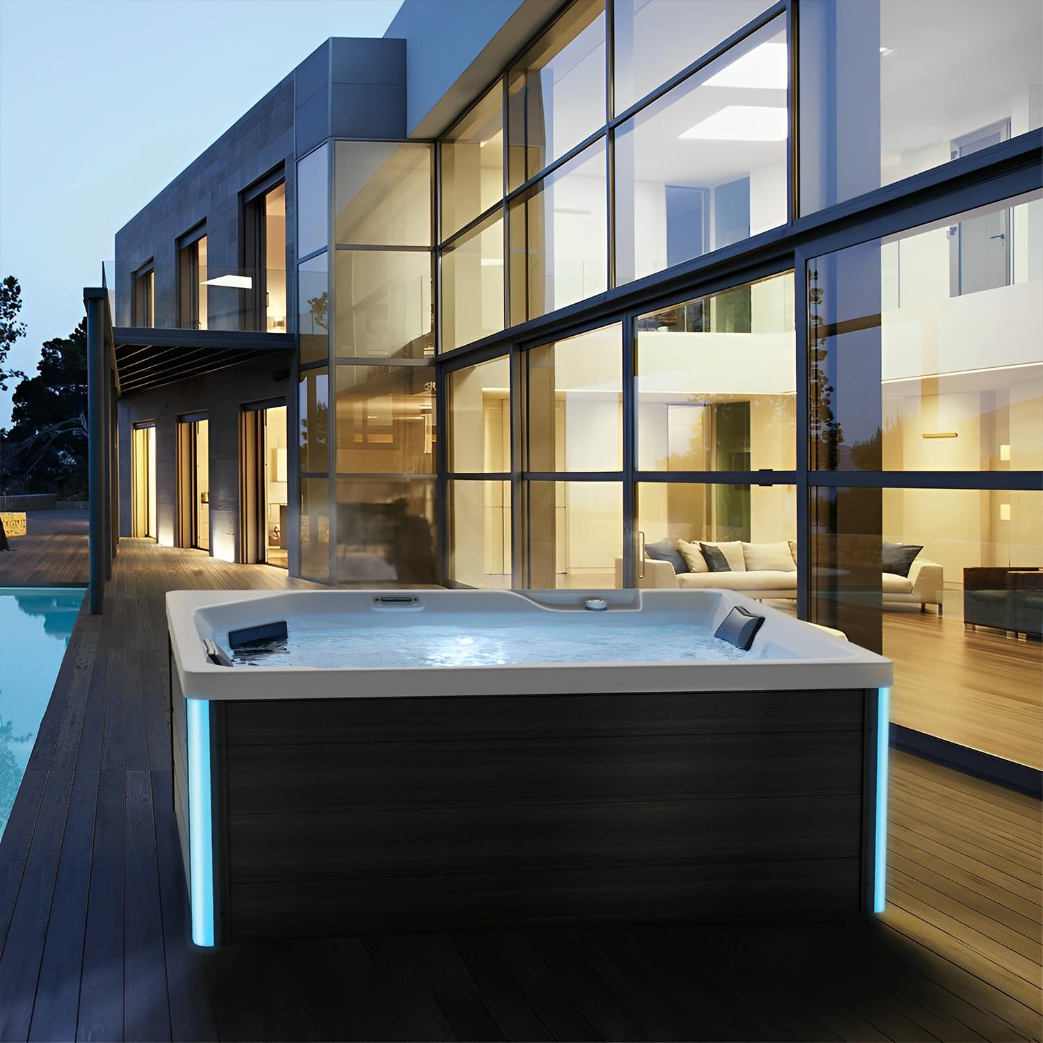 Tronitechnik® Outdoor Whirlpool Spa GALERA – Außenbadewanne, weiß, 190 cm x 130 cm