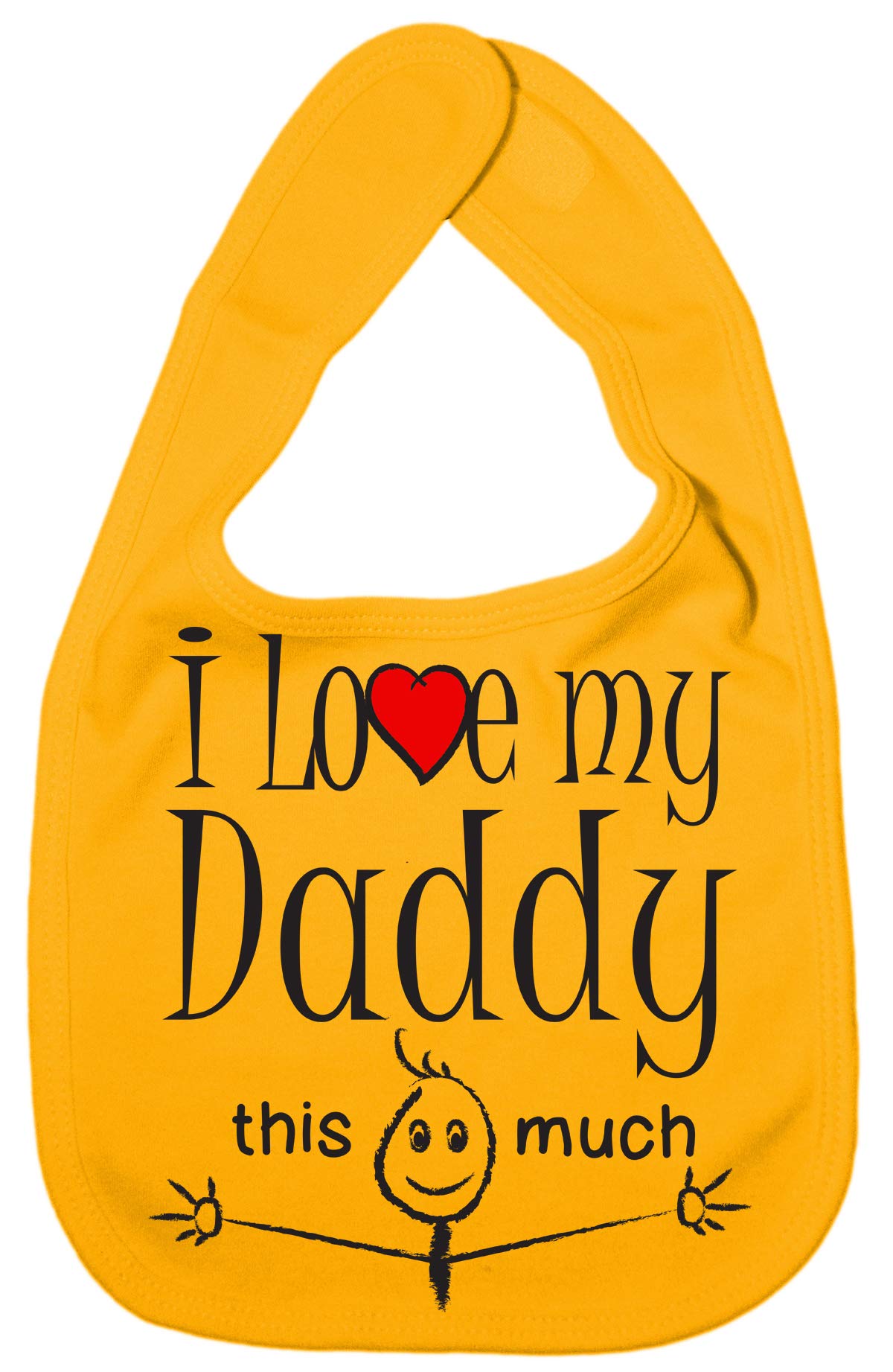 Image is Everything IiE, I Love My Daddy This Much, Son Daughter Baby Unisex Soft Cotton Feeding Bib, Yellow