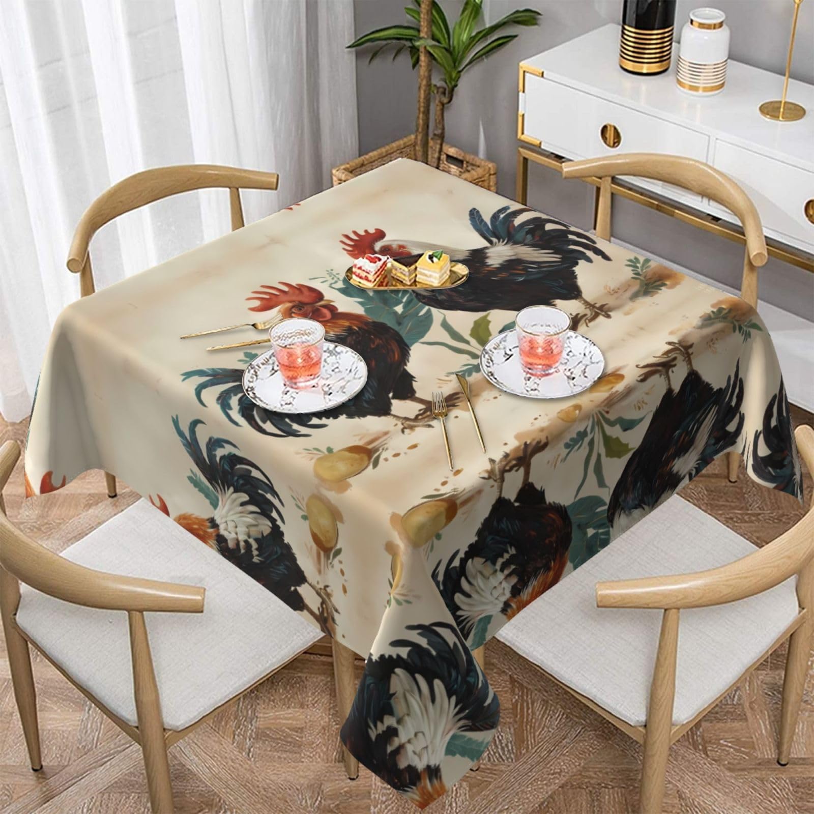 Nappe pique-nique extérieure étanche 152 cm à motif coq pour le jardin