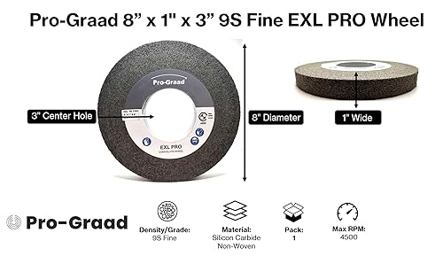 Miniatura 2 de EXL PRO Rueda de pulido de desbarbado convoluto  8 x 1 pulgada x 3 pulgadas 9S de carburo de silicio fino 9S  grado profesional  Rueda de