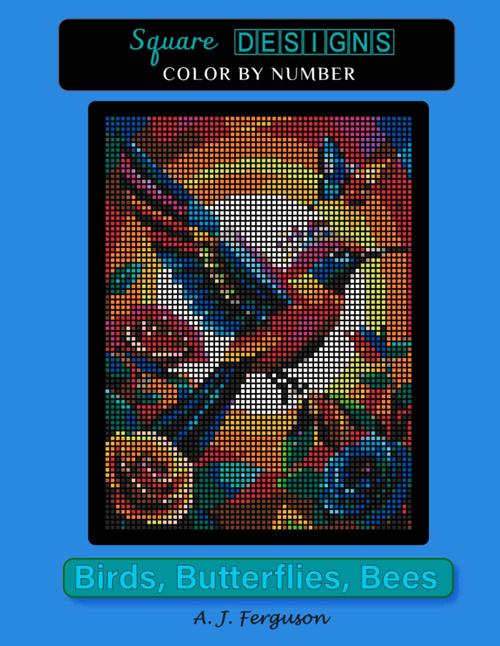 Birds, Butterflies, Bees Color by Number Book - Premium paper