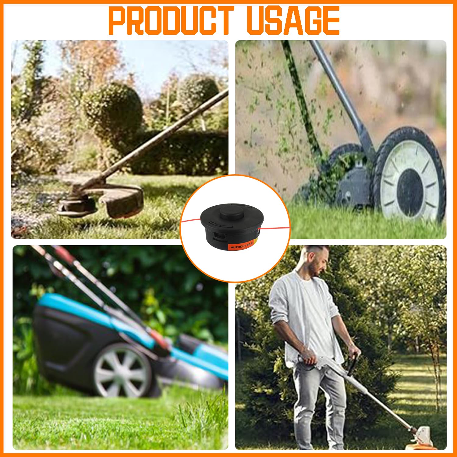 Tête Faucheuse pour Stihl Auto Cut 25-2, M10 x 1.0 pour Stihl FS55 FS55R FS85 FS90 FS100 FS120 FS130 Débroussailleuse FS KM Series 40027102108 (2 pièces)