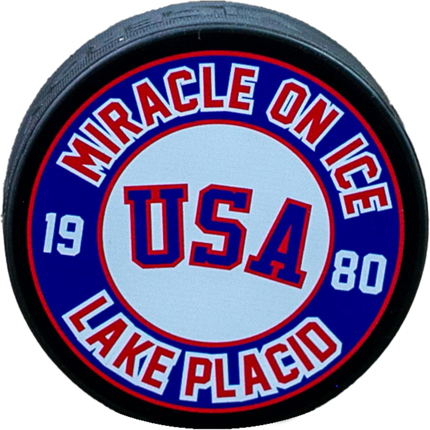USA Hockey Miracle on Ice 1980 Lake Placid Olympics Hockey Puck | Made by Inglass - Official NHL Puck Supplier | Officially Licensed (US2405)
