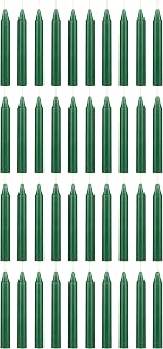 Mega Candles 40 pcs Unscented Green Exquisite Mini Taper Spell Candles, 4 Inch Tall x 1/2 Inch Diameter, Magic Chimes, Enchantment, Casting Rituals, Witchcraft, Wiccan, Altar, Metaphysical