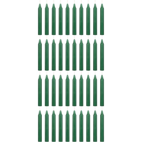 Mega Candles Mini Taper Chime Spell Candle 40 Count 4" x 1/2" Green