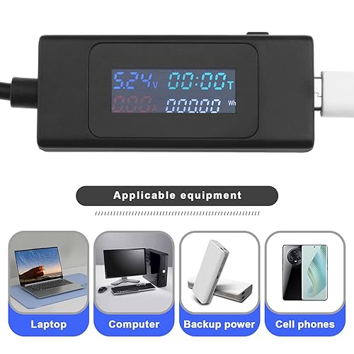 Miniatura 2 de Probador de potencia USB C Probador de potencia de voltaje de corriente profesional Accesorios para teléfonos portátiles Cargadores de coche