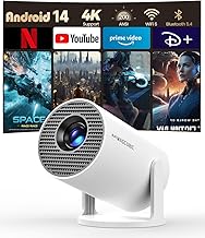 Magcubic Mini Beamer 4K Unterstützt Android 14, Smart Projector 5G WiFi 6 BT 5.4, Mini Projektor Full HD 1080P Unterstützt 200ANSI 8000L Auto Horizontal Trapezoid Correction (weiß)