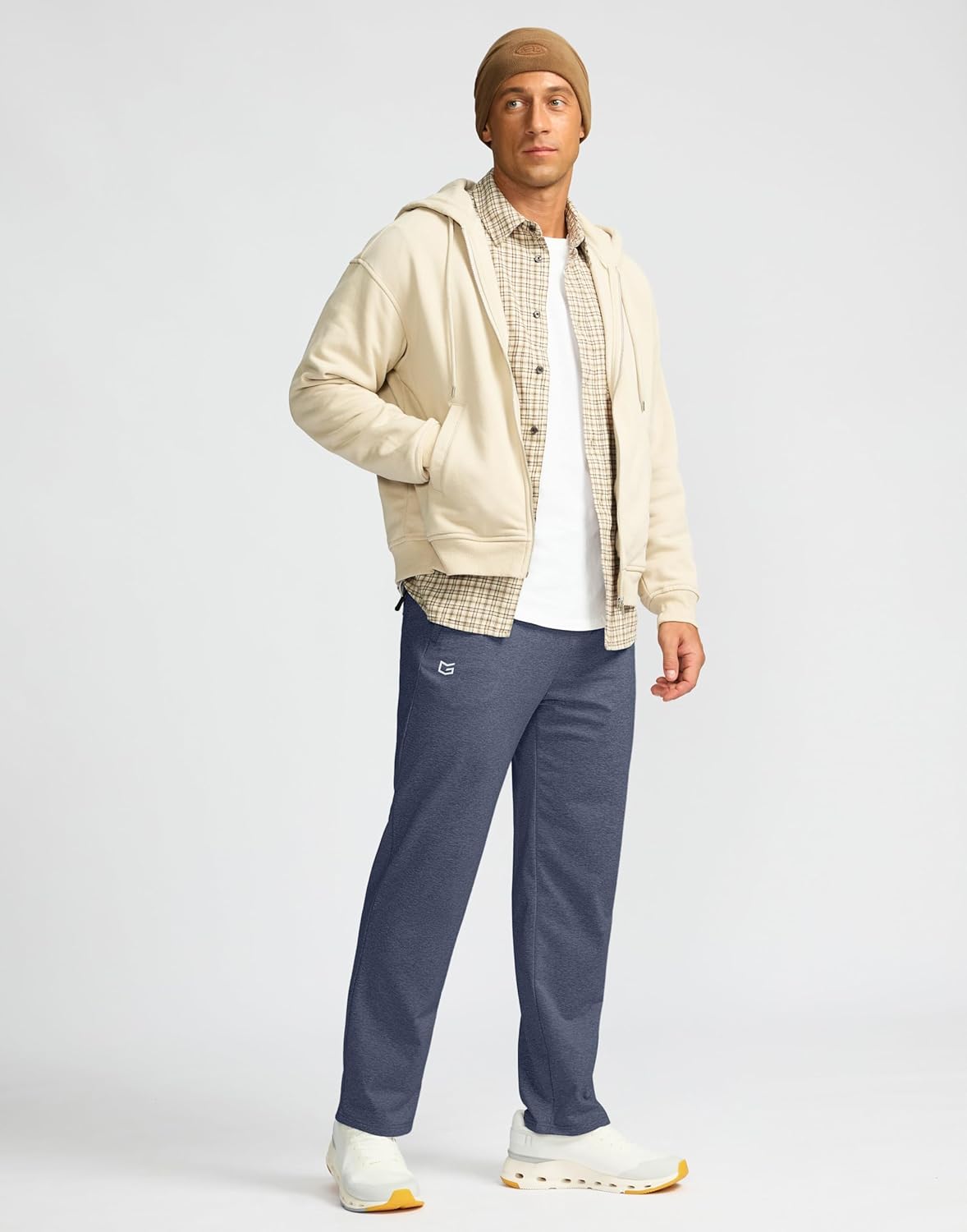 G Gradual Men's Fleece Lined Pants with 3 Zipper Pockets Water Resistant Winter Warm Hiking Pants Athletic Sweatpants for Men - Image 3