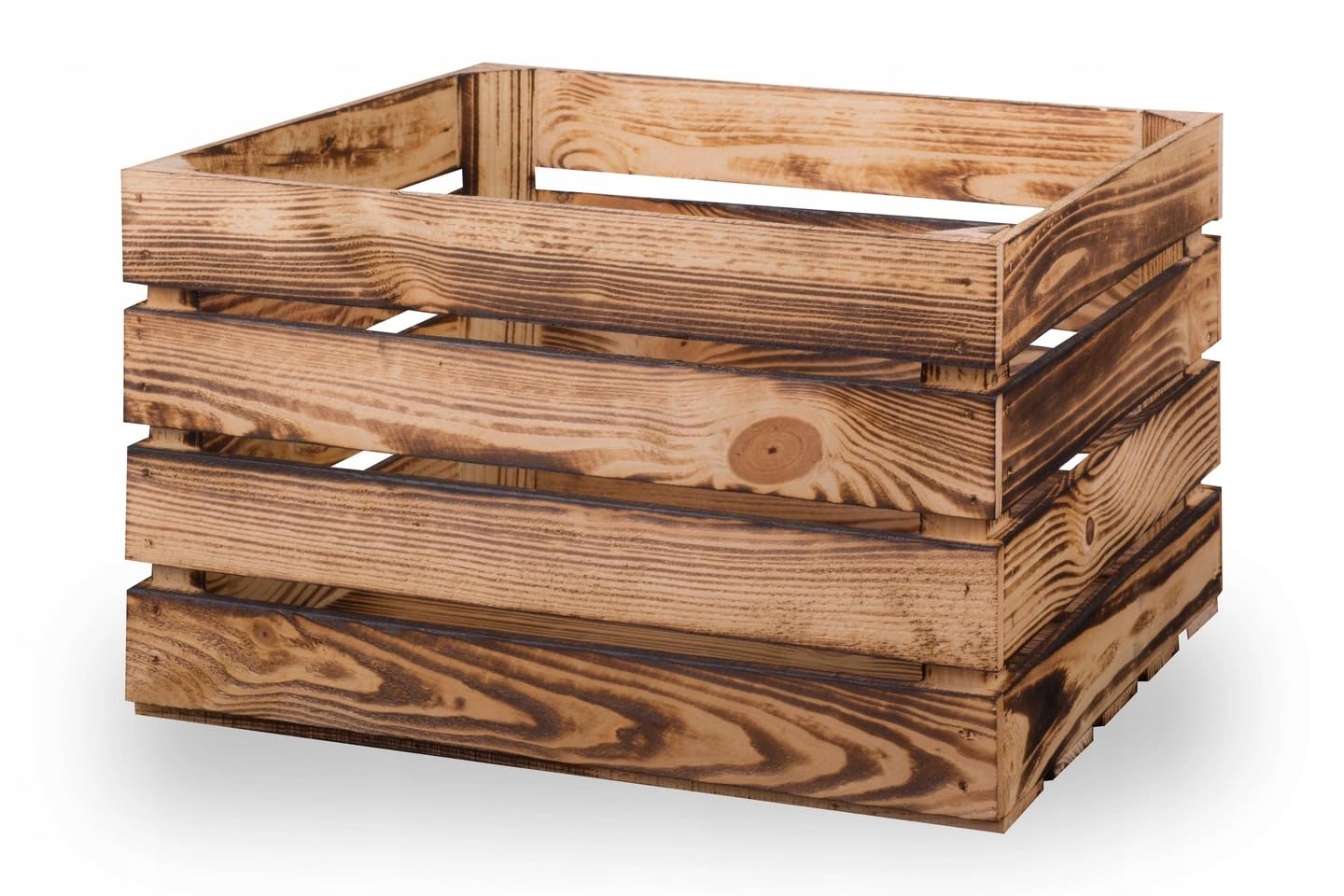 Cassetta per frutta in legno fiammata 50 x 40 x 30 cm