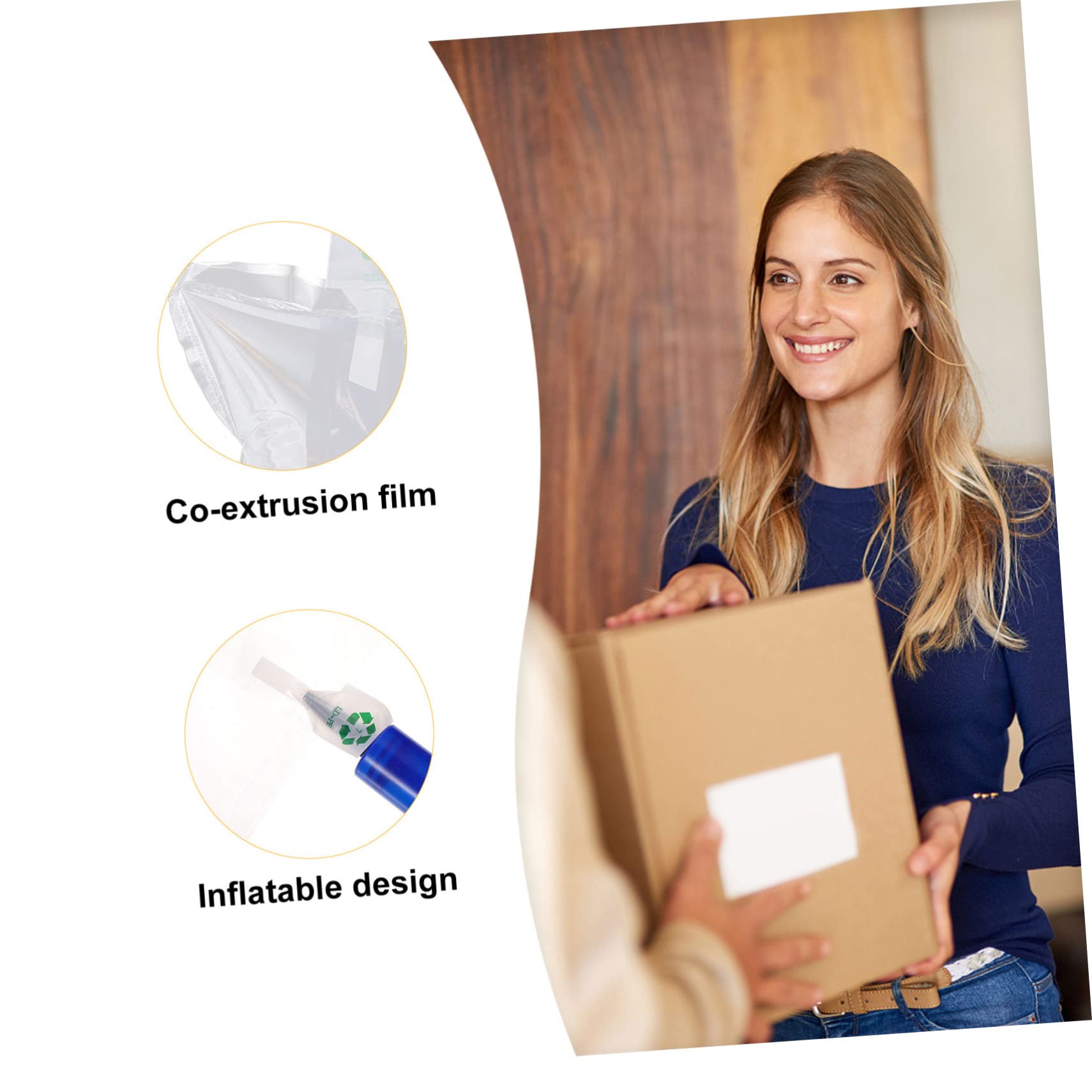 NUOBESTY Robustes Luftkissen 100 Stück aus Co Extrusionsfolie Aufblasbare Luftpolsterfolienbeutel zum Schutz Zerbrechlicher Weinflaschen und Kosmetik für Sichere Verpackung und Lagerung