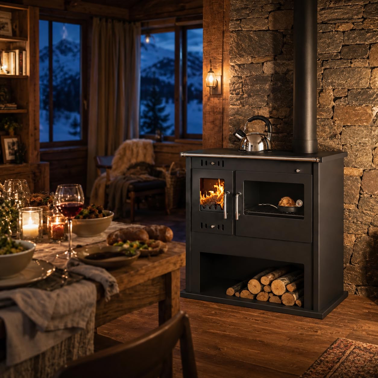 EEK A Küchenofen Holzherd Victoria Viki LUX schwarz - 10,5kW
