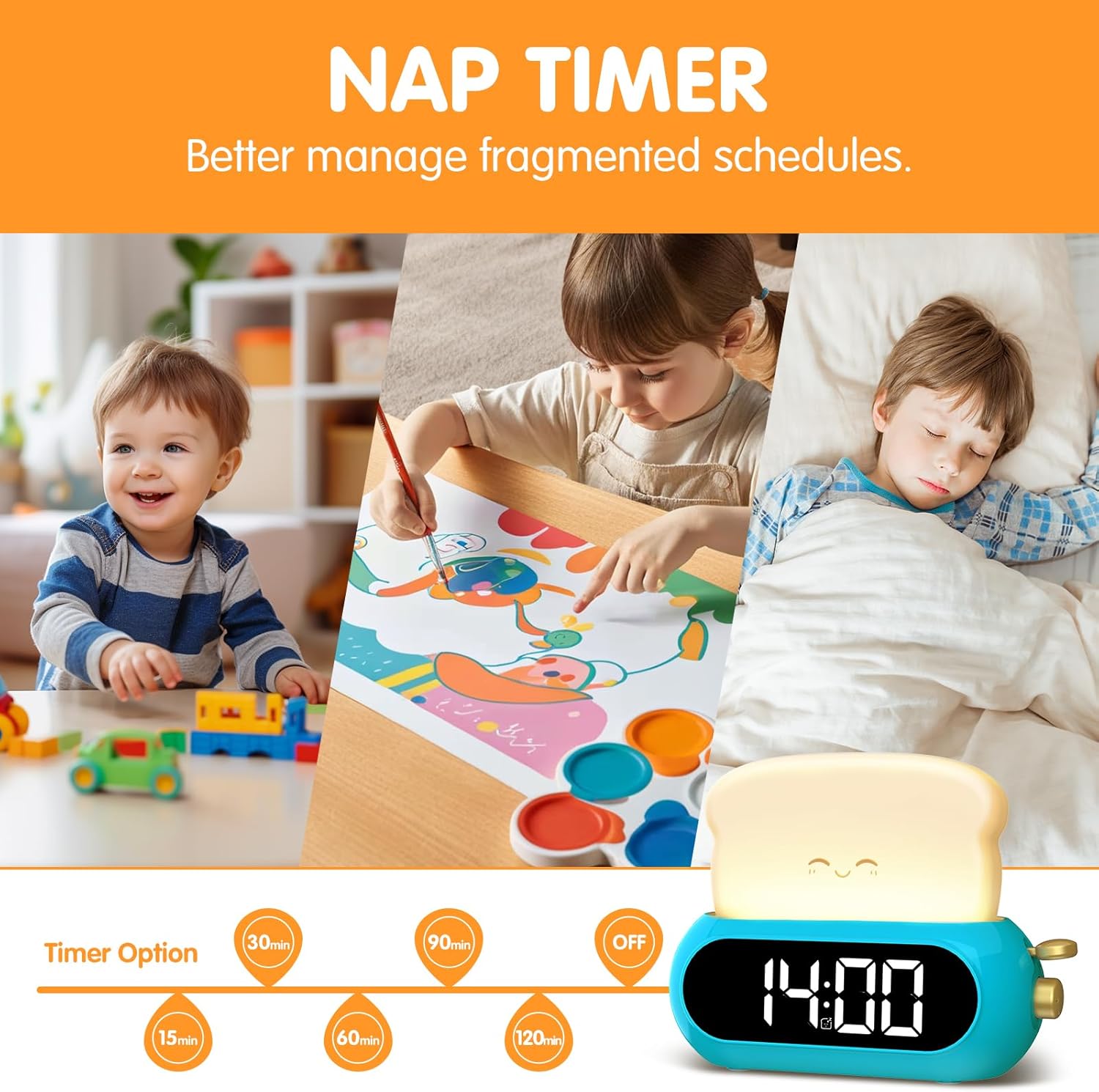 Netzu K028B Digital Alarm Clock showing nap timer options
