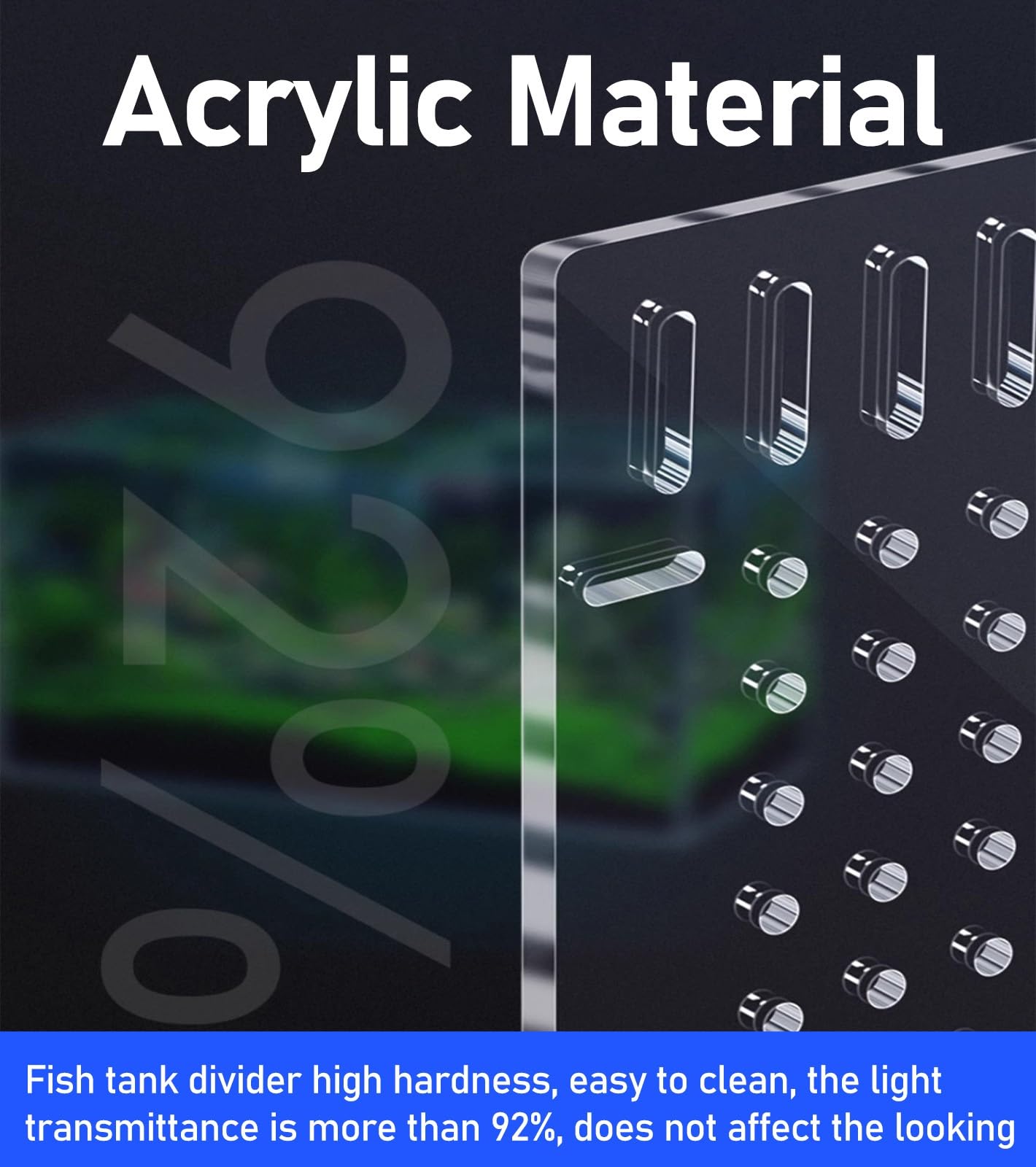 Divisor de Acuario Kit transparente de divisor de pecera de acrílico, divisor de tanque con ventosa/accesorios de acuario para pecera, filtro divisor de pecera de acuario ajustable para peces bebés(38