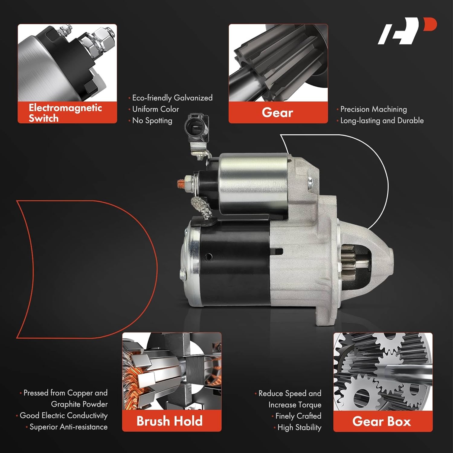 A-Premium Starter Motor Compatible with Mazda 2 2011-2012 1.5L, Manual Transmission, 12V 1.2KW 10-Teeth Clockwise, Replace# M000T33971, M000T33971ZC