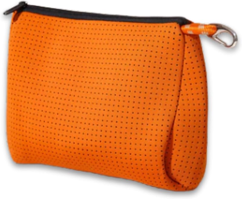 Necessaire POPUPS em neoprene com zíper, laranja queimado Basic Burnt Orange, 19,56 cm x 27,31 cm x 12,7 cm