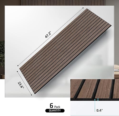 Miniatura 2 de UMIACOUSTICS Paquete de 6 paneles acústicos de pared, 47.2 x 23.6 pulgadas, panel de sonido decorativo para tratamiento de reverberación de eco,