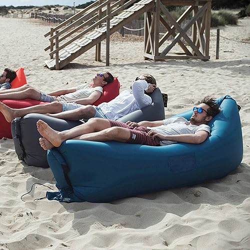 NC inflable reclinable perezoso sofá al aire libre playa camping silla portátil al aire libre inflable sofá cama colchón cama adecuado para patio disponible en Yaxa Colombia