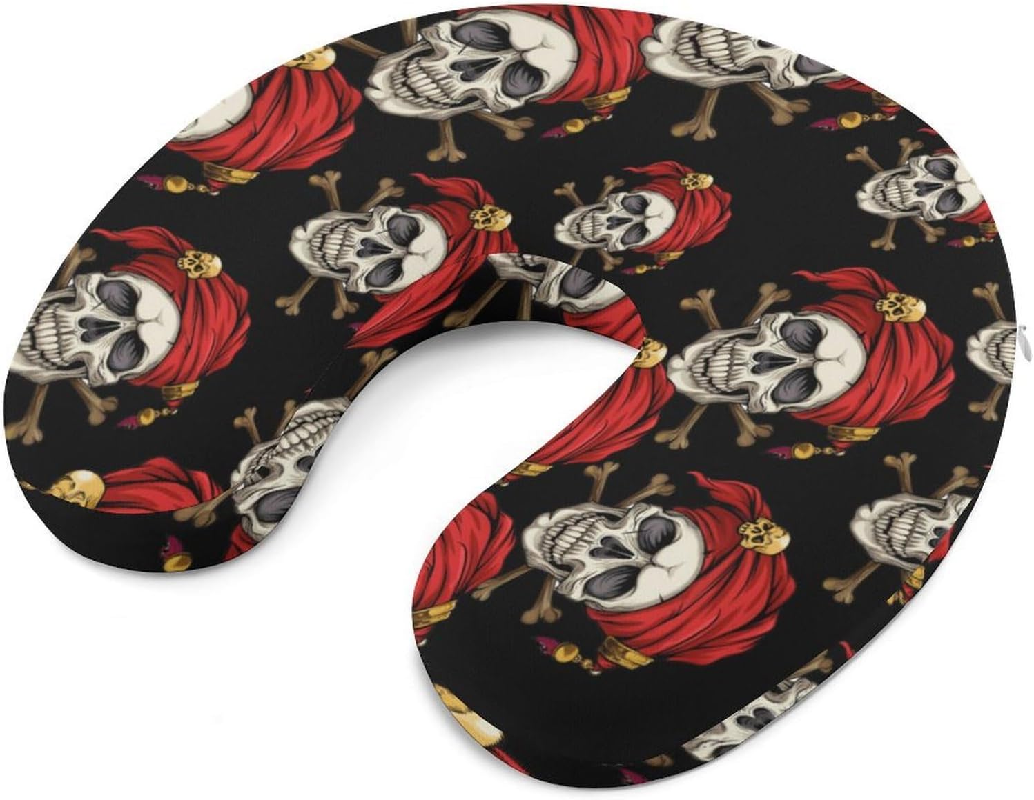 Skull and Crossbones Pirate Travel Pillow U Shape Neck Pillow Washable Pillowcase for Sleeping Chair